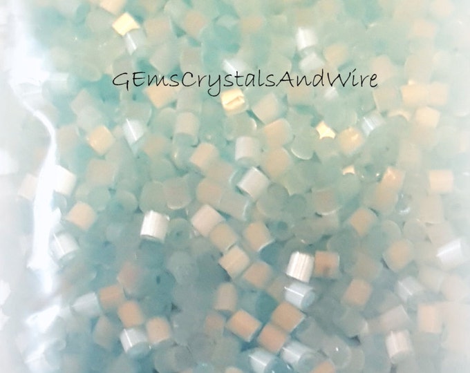 11/0 Round Seed Beads, Silky Light Blue, Silky Light Green, Frosted White Beads For Jewelry, Beads For Crochet, Beads For Crafts