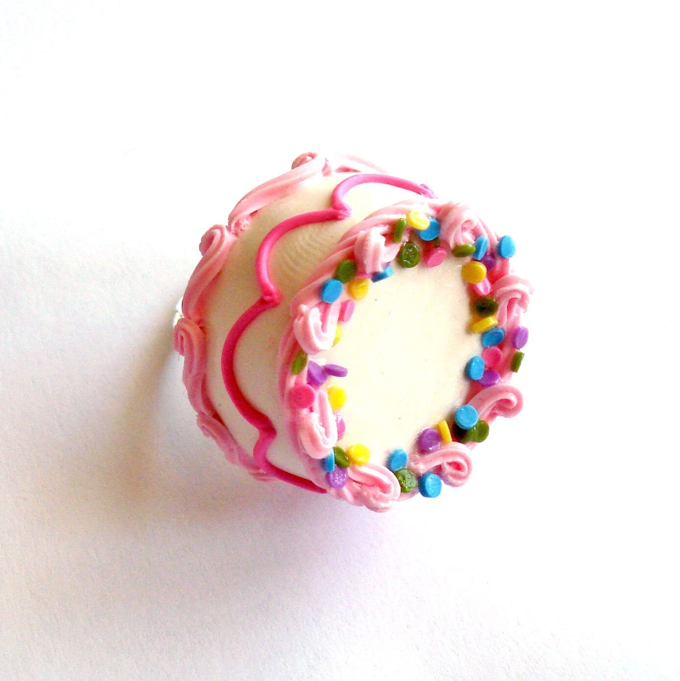 Pink Birthday Cake Ring Pastel Cake Ring Kawaii by FatallyFeminine