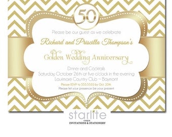 Handmade 50th wedding anniversary invitations