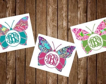 Yeti Decal, Yeti Tumbler Decal, Yeti Decal For Women, Butterfly Monogram, Yeti Sticker, Yeti Cup Decal