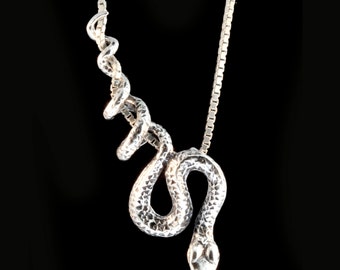 Snake Necklace Silver Snake Pendant Snake Jewelry Serpent Necklace Serpent Pendant Serpent Jewelry Python Snake Pendant Silver Medusa