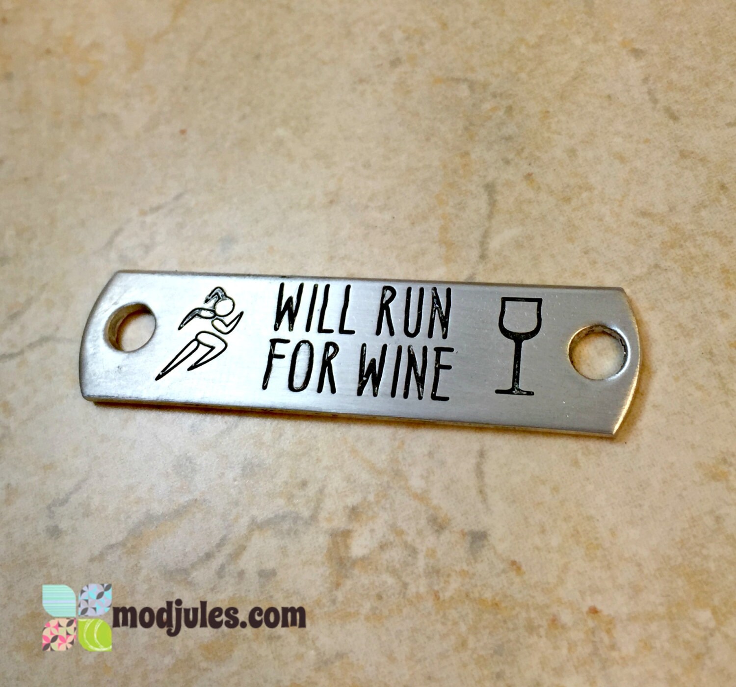 Running Shoe Tag Runner ID Tag Wine Lovers Gift Will Run