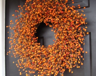 Pumpkin Pie Fall Wreath, Thanksgiving Wreath Berry Wreath, Thanksgiving Decor XL 18 - 24 INCH Sizes Available