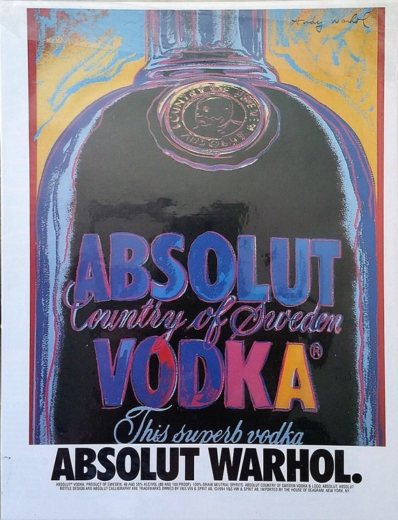 1994 Absolut Vodka Warhol Advertisement Absolut Vodka Ad