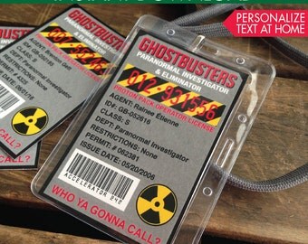 Ghost-buster Badges - Ghost-buster ID Badges, Ghost-buster Party Favor - Ghost-busters Birthday | Instant Download DIY Printable PDF Kit