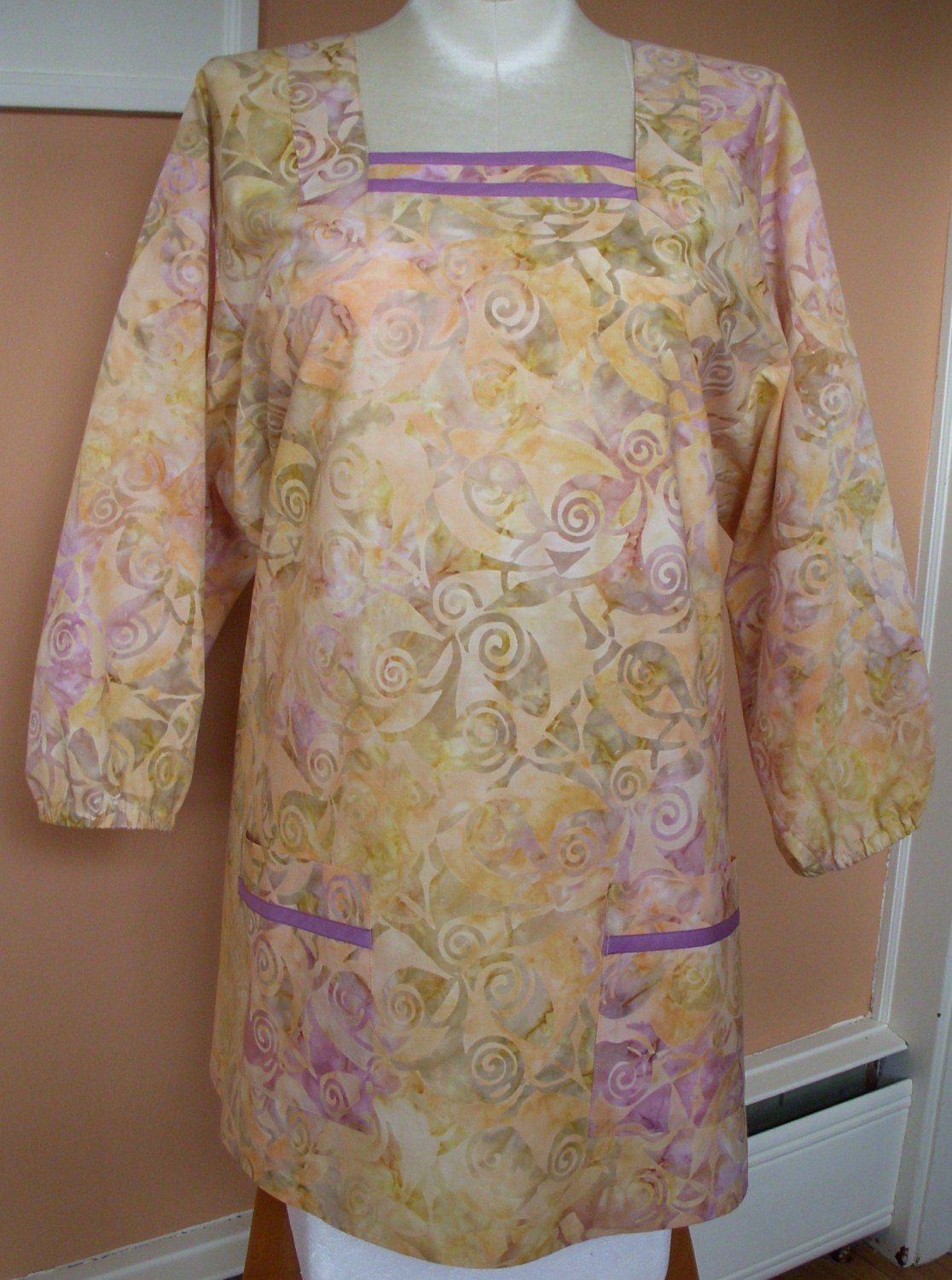 Japanese Style Smock Apron With Sleeves Kappogi Plus Size