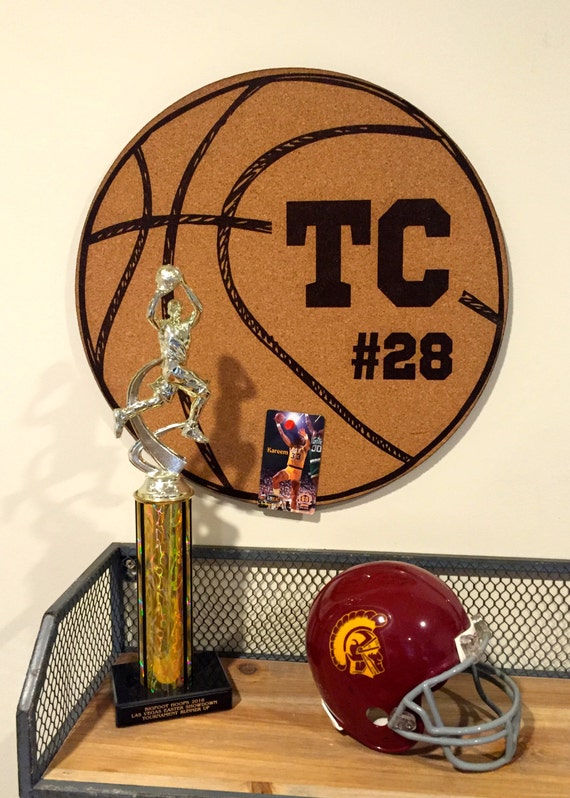 Personalized Sports Corkboard Boys Room Decor by GloryBHome