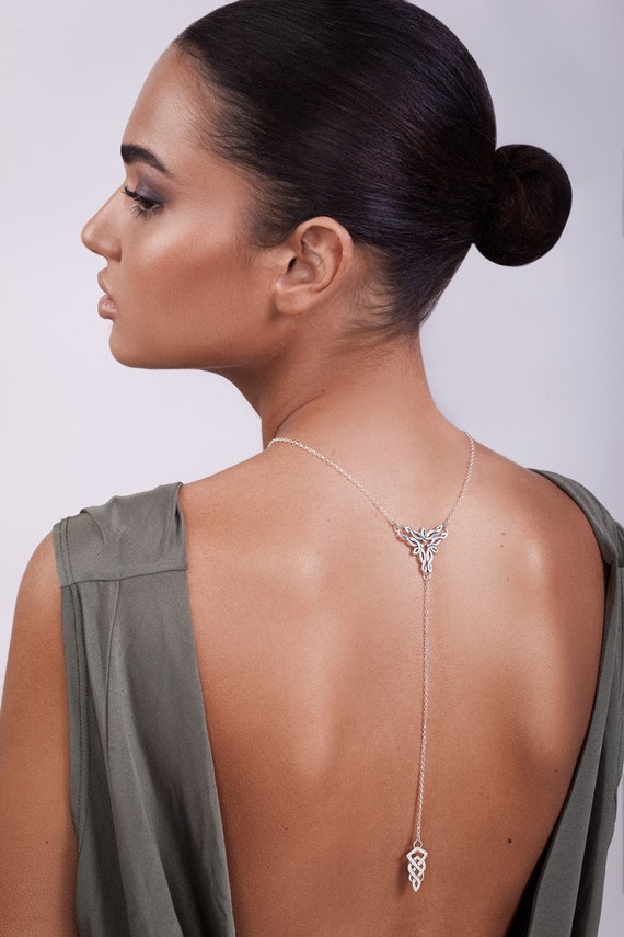 Back Drop Necklace wedding jewelry celtic back drop