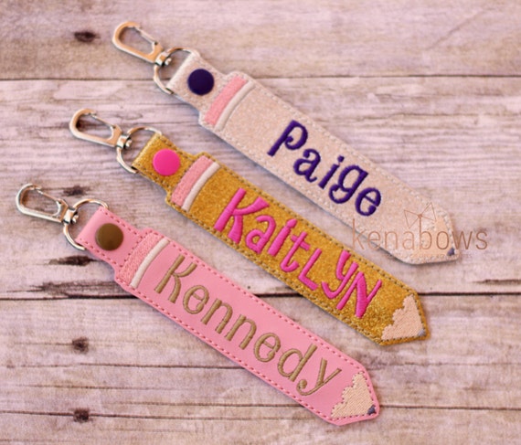 Personalized Name Tag School Backpack Tag Pencil Snap Tab