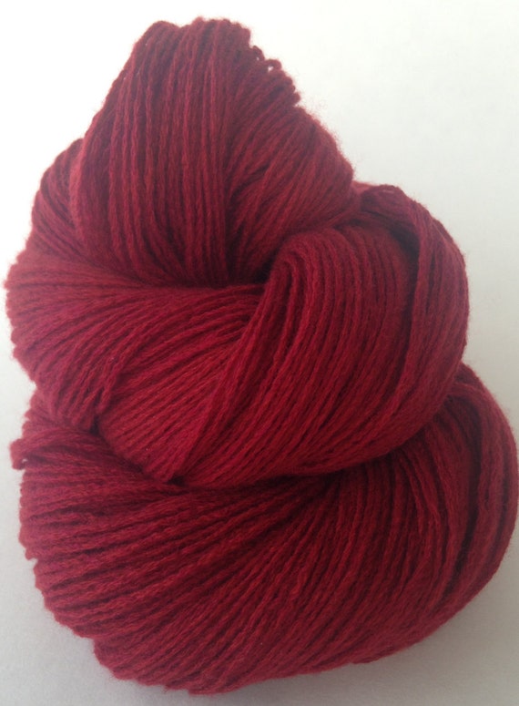 Aurora Red Pure cashmere yarn sport weight by SentimentalValueYarn