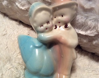Vintage 1940s Hugging Couple Figurine Planter made by American Bisque Company