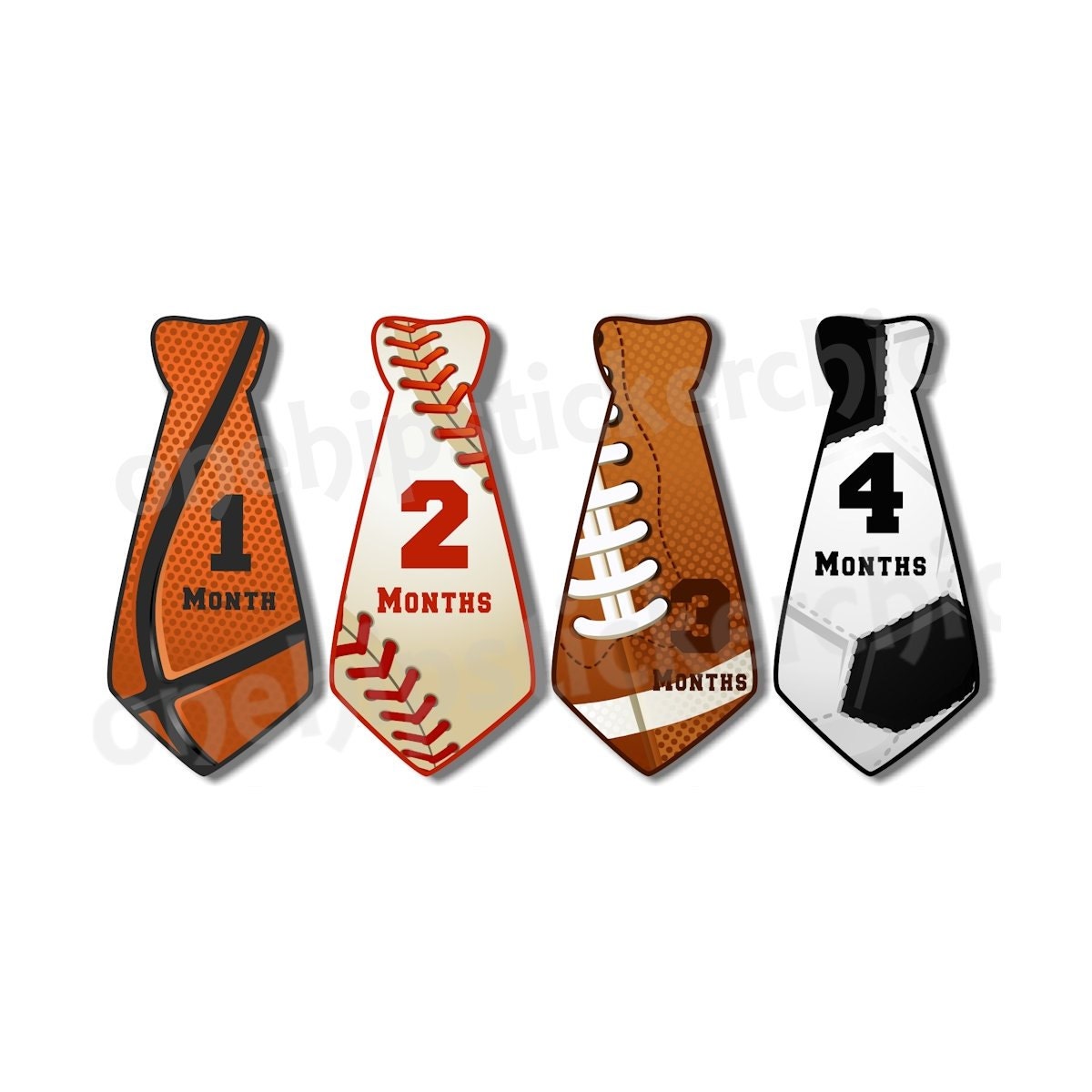 Sports Monthly Milestone Sticker Month Age Sticker Baby Boy