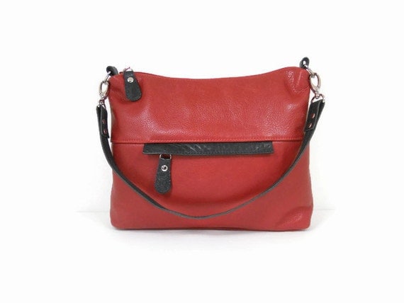Items similar to Leather Hobo Bag, Red Leather Purse, Leather Shoulder Bag, Leather Bags Women ...