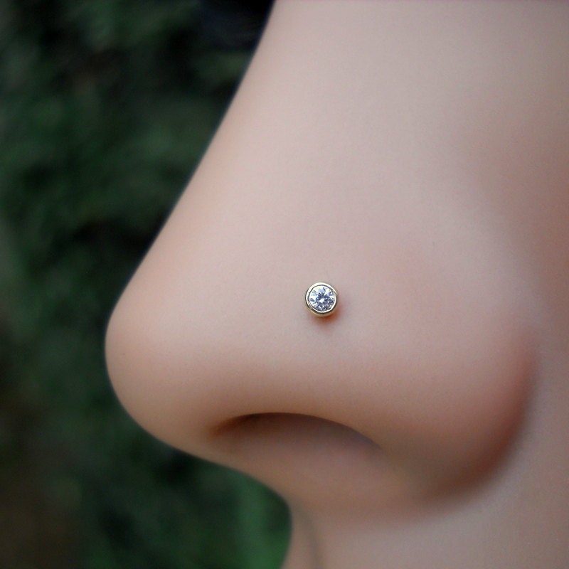 Titanium diamond nose ring