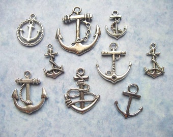 Anchor Charm Collection in Silver Tone - C2484