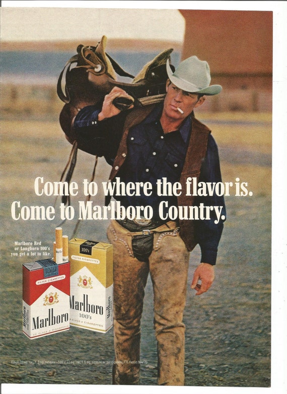 1971 Advertisement Marlboro Man Cigarettes Smoking 70s