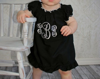 Baby Girl Dresses Little Black Dress Baby Dress Monogram Baby Dress Newborn Baby Girl Clothing Newborn Girl Take Home Outfit Girls Baby Gift
