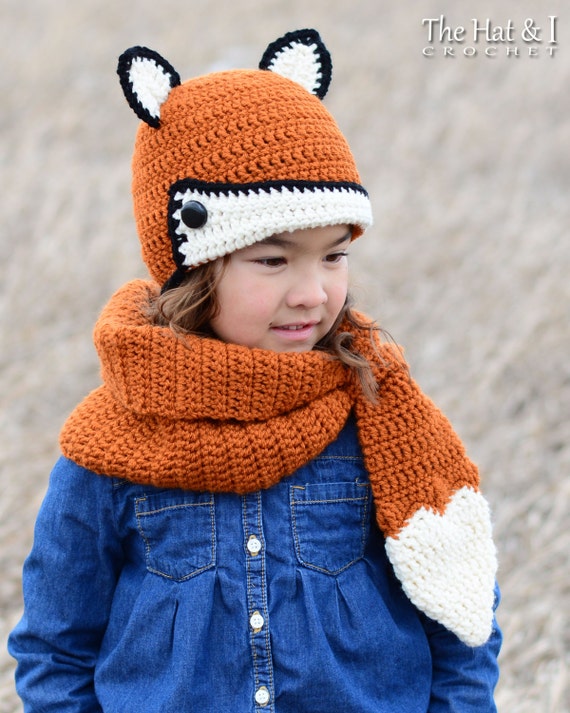 crochet etsy pattern cowl fox CROCHET Fancy &  pattern   and PATTERN Hat hat Fox  crochet Cowl