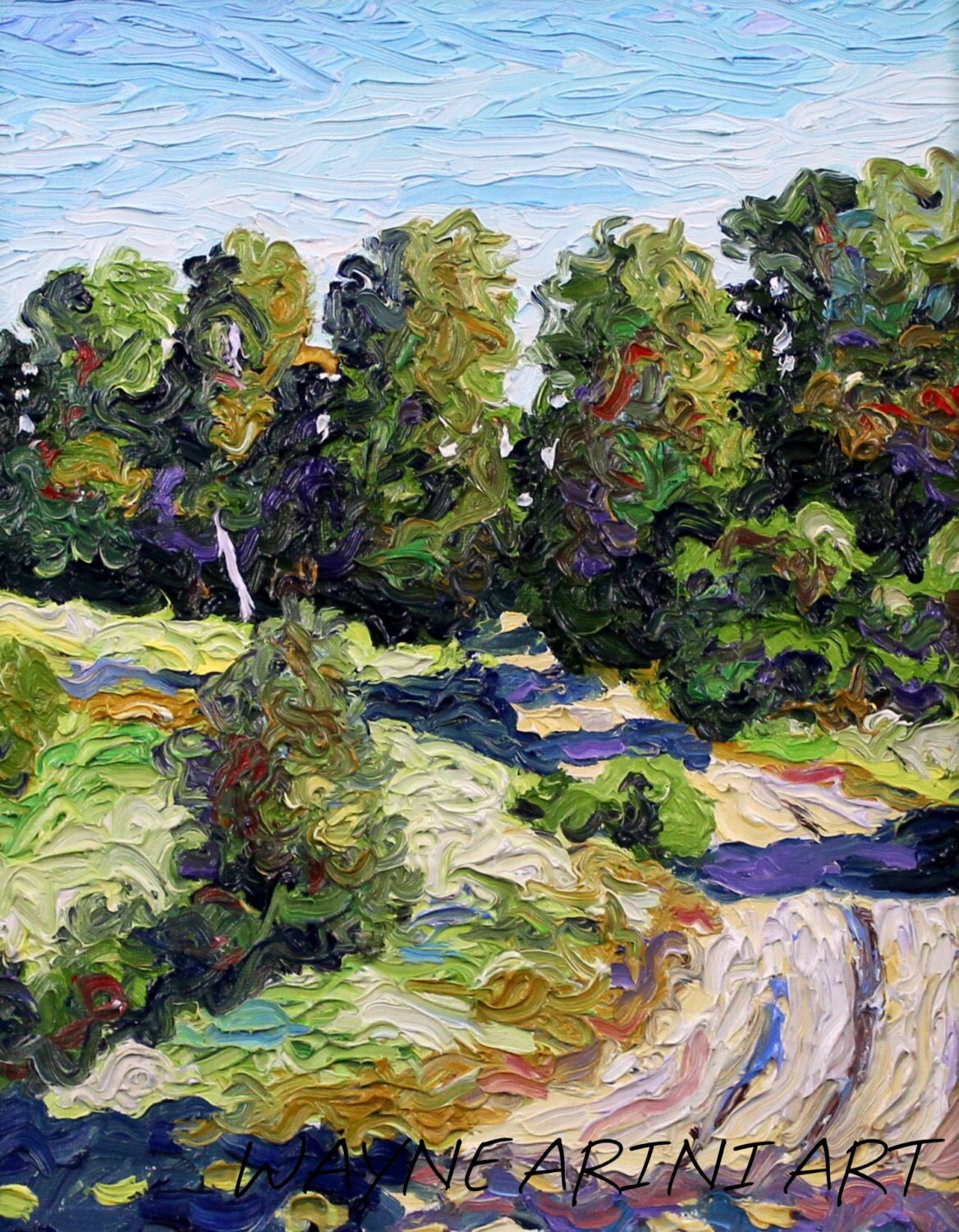 Original Oil Impasto Impressionist Landscape Painting 11 x 14 Original Oil Impasto Impressionist Landscape Painting 11 x 14