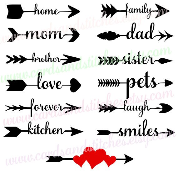 Download Arrow Words SVG Family Words SVG Digital Cutting File