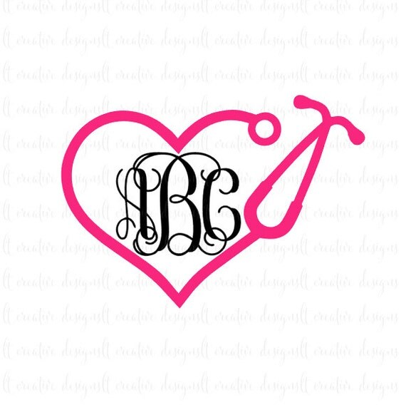 Download Heart Monogram Stethoscope SVG Stethoscope by ...