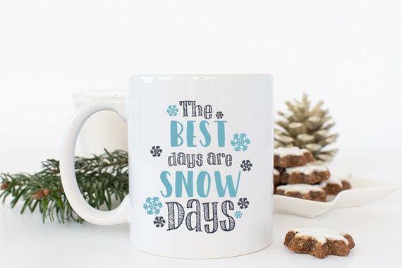 Snow Day Christmas Coffee Mug Christmas Snowflakes by Mugsleys