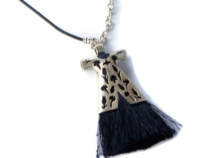 Long Tassel necklace,Silk Tassel necklace,, Turkish necklace,Caftan Tassel necklace,leather necklace,Boho necklace,Bohemian necklace,chic
