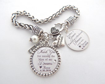 Gift for Mother of the Groom, Mother of the Groom BRACELET, Mother in law Gift, Mother Wedding KEEPSAKE, Thank you for raising man of dreams