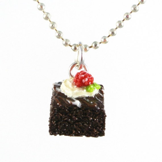 Chocolate brownie necklace. Brownie necklace. Gifts for her.