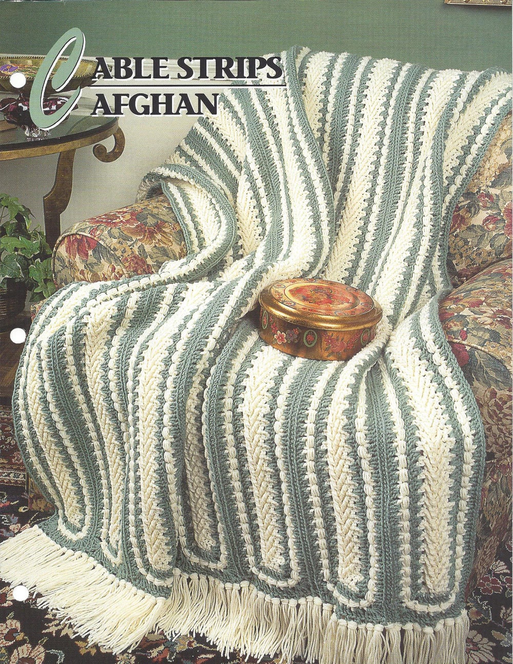 Pattern Afghan Blanket Crochet Cable Strips Afghan