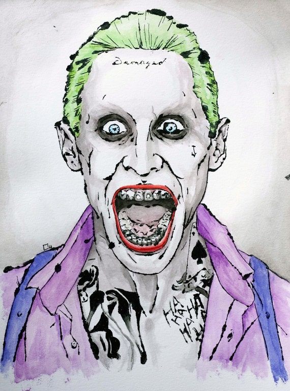 Joker Watercolor Painting Print Original Dawn of Justice Art