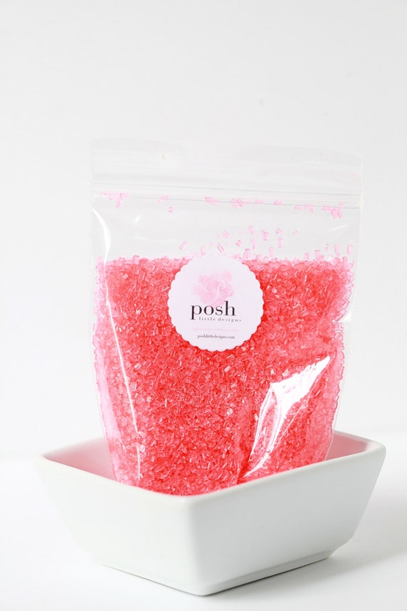 Coral Sugar Crystals Sprinkles 2 Oz Toppings Baking