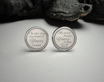 Personalized Wedding Cuff Links,Groom Silver Cufflinks for Him,Men Gift Personalized,Wedding Cuff Links, Personalized Grooms Cuff Links C2