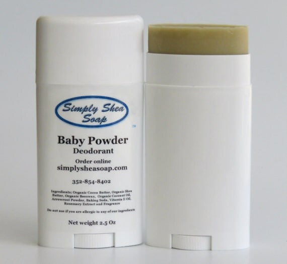 Natural Aluminium Free Deodorant Baby Powder by SimplySheaSoap