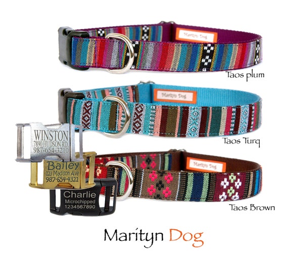 Dog collars Personalized dog collar Dog ID tag Engraved dog