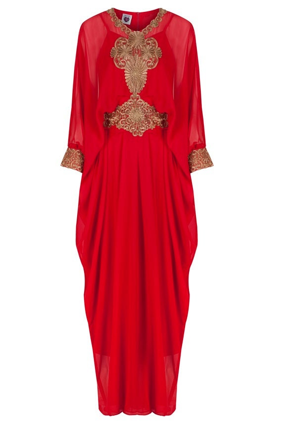  Red long Sleeved Kaftan DressKaftan Dress kaftan Dubai