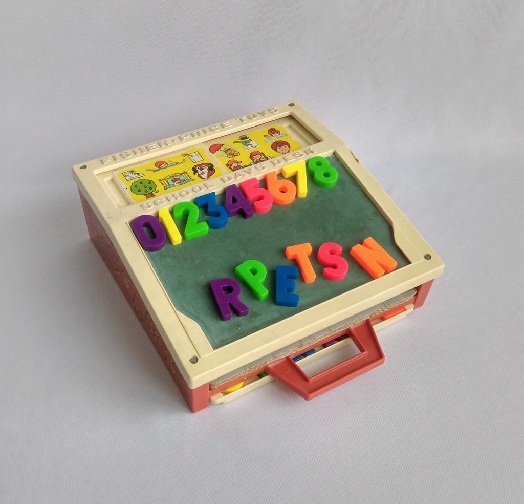 Vintage Fisher Price Desk School Days Desk With Cards