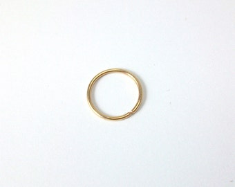 Gold Filled Hoop Earrings, small tiny sleeper earring, 20 Gauge cartilage, tragus, nose, lip ring, continuous hoop SINGLE EARRING