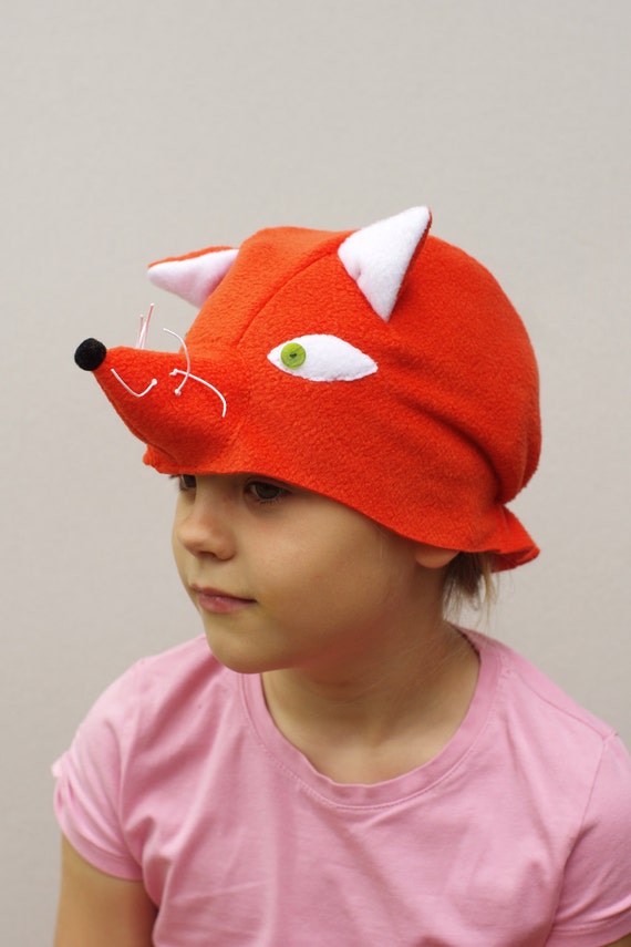 Orange fox costume hat fox fleece hat kids dress up by ESTtoYou