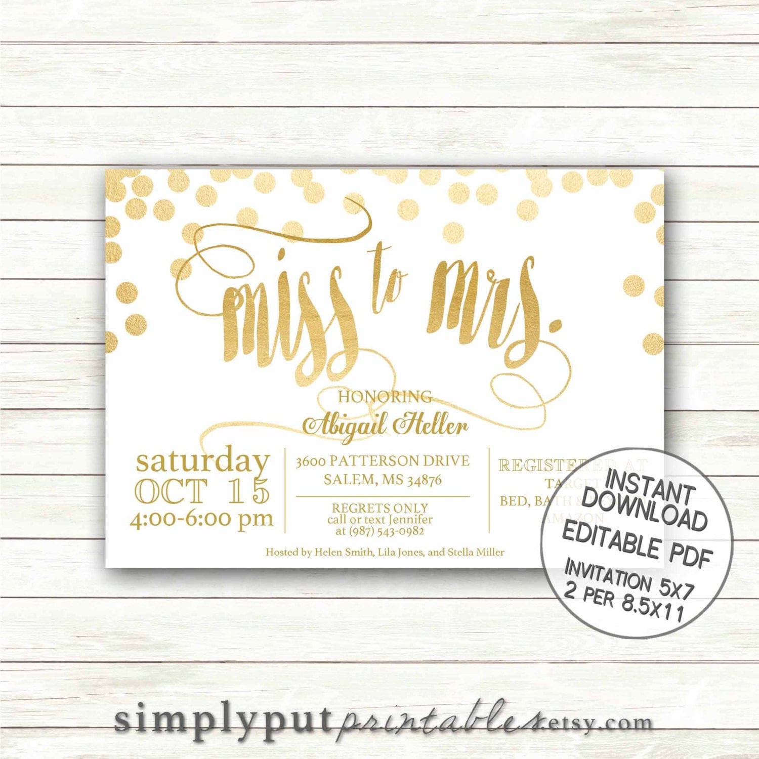 Miss To Mrs Bridal Shower Invitations 4