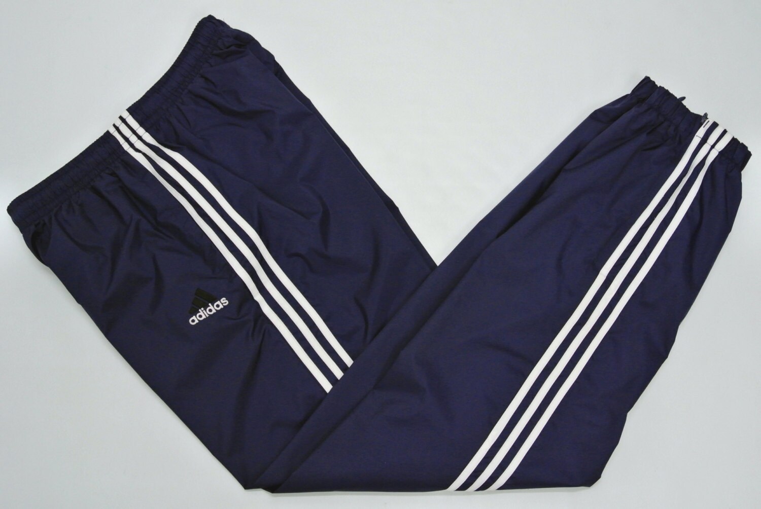 Adidas Pants Men Medium Vintage 90s Adidas Nylon Pants Navy