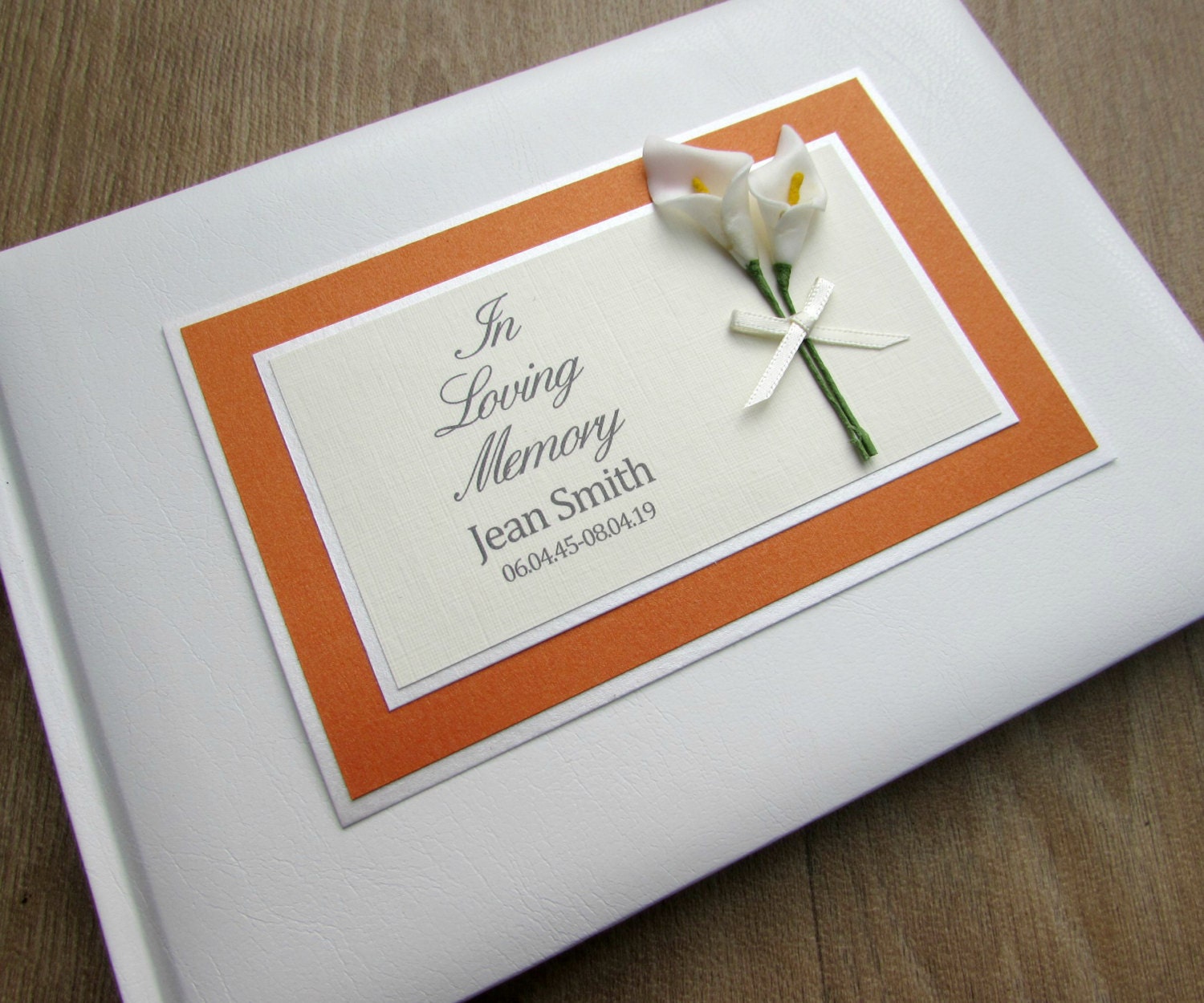 Funeral Guest Book Personalised Book Of Condolence Signing