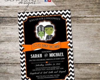 Halloween Baby Shower Invitation • Costume Party Baby Shower Invitation • Halloween Co-Ed Baby Shower Invitation • Frankenstein Baby