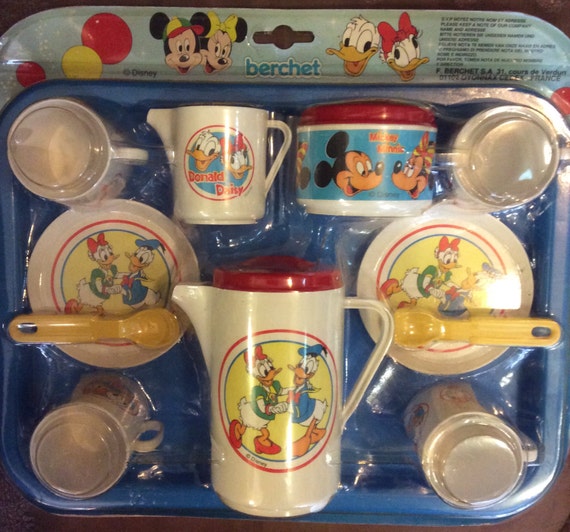 Vintage 90's Dead stock Disney Toy tea party set made in