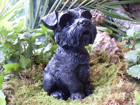 cement schnauzer statue