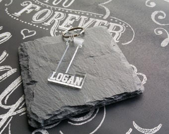 Initial And Name Keyring - Custom Made - Laser Cut - UK Made