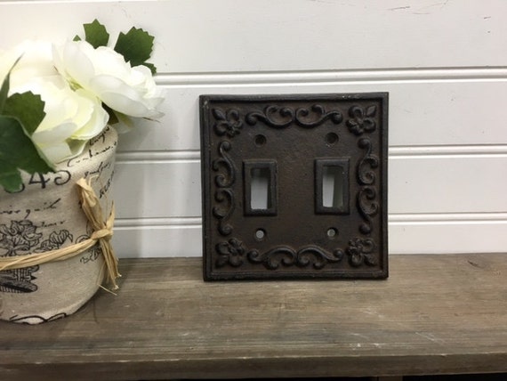 Double Light Switch Cover/Light Switch by TheShabbyStore on Etsy