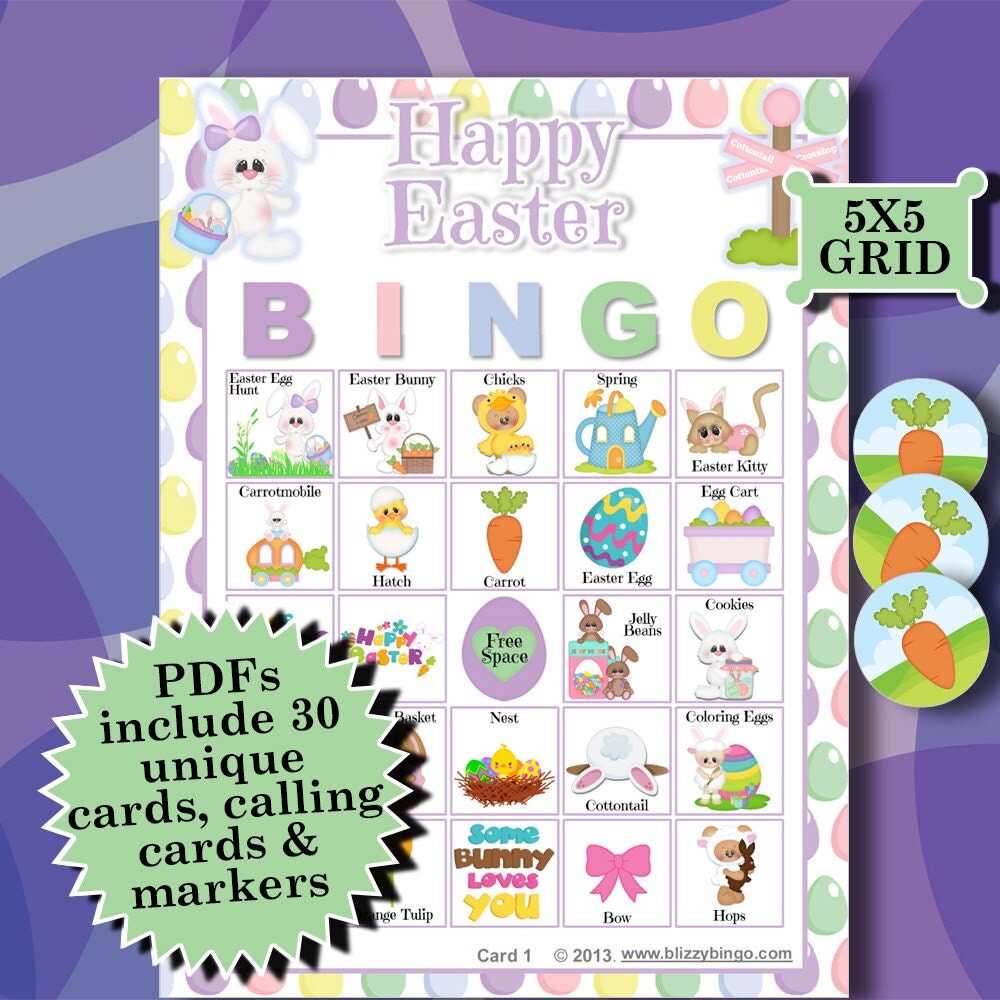 Easter 5x5 Bingo Printable Pdfs Contain Everything You Need To