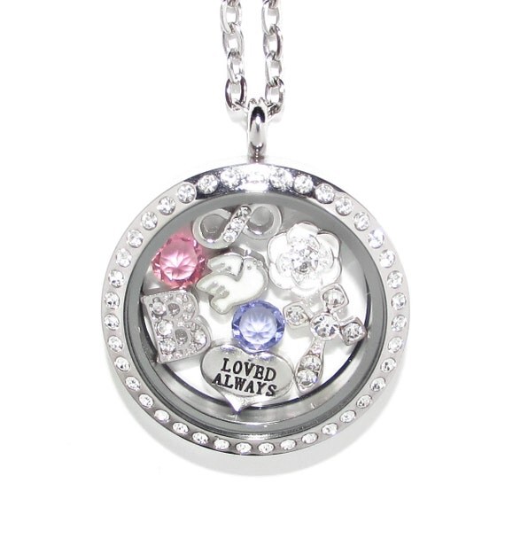 In Memory Necklace Loved Always Floating by LoveStoryCharms
