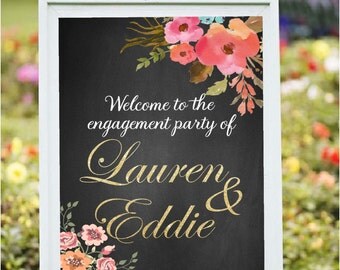 Printable Engagement Party Decor DIY Welcome To The Custom Printable Engagement Party Decor DIY Welcome To The Custom